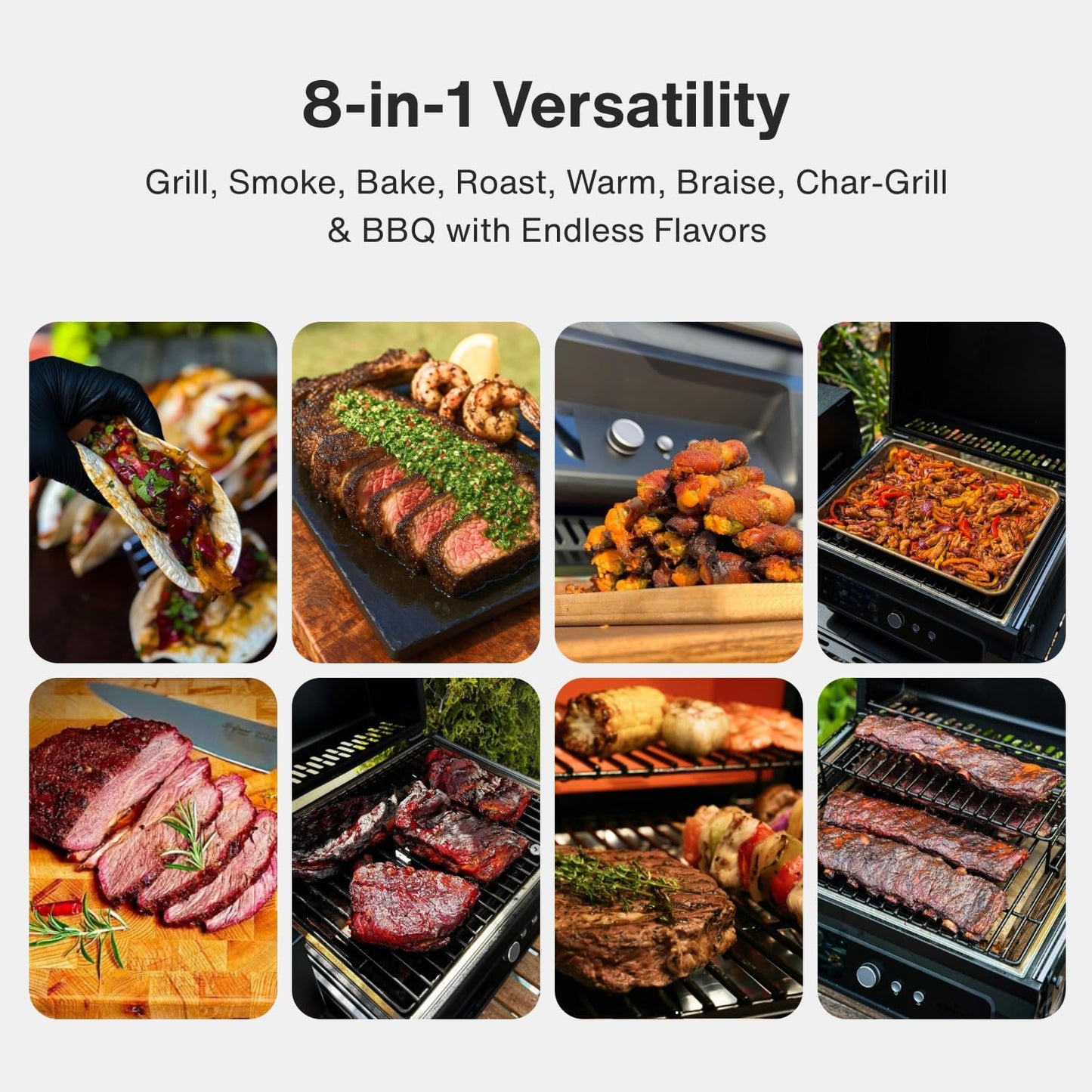 Portable Smoker Guga’S Pick, Apartment & Family Cooking Pellet Grill | Smart Wi-Fi Control, 8-In-1 BBQ, 8H Battery, 5" LCD Screen, 271 Sq.In, ASCA Steam Tech, PIN Precision Temp Fit for RV Camping