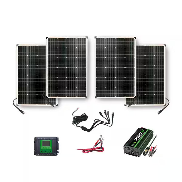 440-Watt Polycrystalline Solar Panels with 750-Watt Power Inverter and 30 Amp Charge Controller