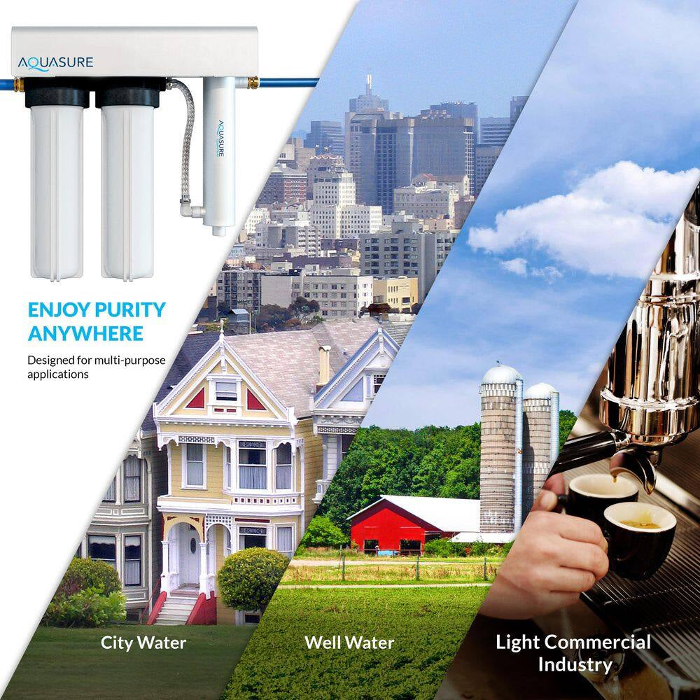 Quantum Series 18 GPM Multi-Stage Ultraviolet Whole House Water Treatment Disinfection Sterilization Filtration System