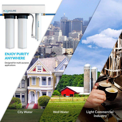 Quantum Series 18 GPM Multi-Stage Ultraviolet Whole House Water Treatment Disinfection Sterilization Filtration System