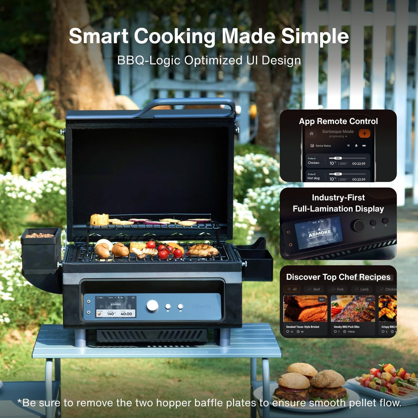 Portable Smoker Guga’S Pick, Apartment & Family Cooking Pellet Grill | Smart Wi-Fi Control, 8-In-1 BBQ, 8H Battery, 5" LCD Screen, 271 Sq.In, ASCA Steam Tech, PIN Precision Temp Fit for RV Camping