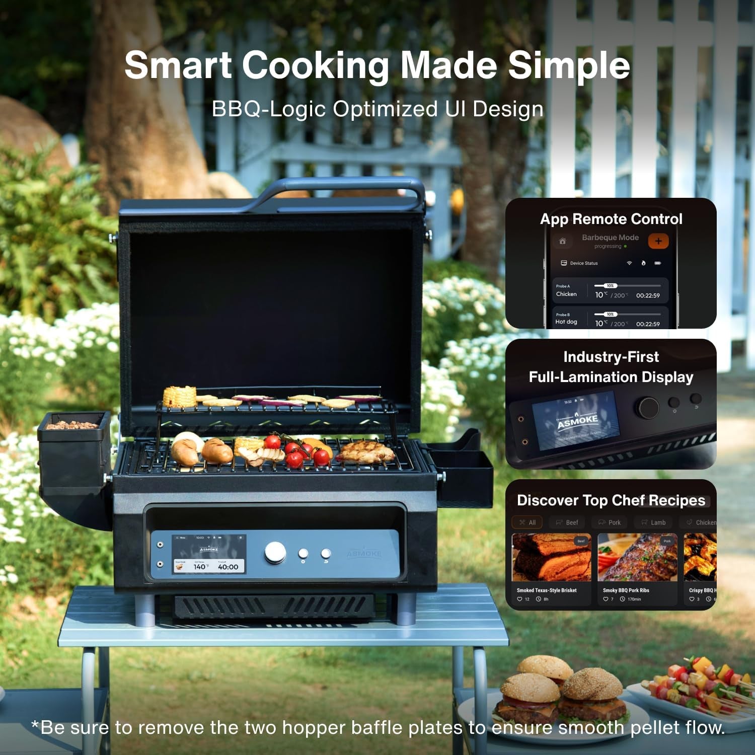 Portable Smoker Guga’S Pick, Apartment & Family Cooking Pellet Grill | Smart Wi-Fi Control, 8-In-1 BBQ, 8H Battery, 5" LCD Screen, 271 Sq.In, ASCA Steam Tech, PIN Precision Temp Fit for RV Camping