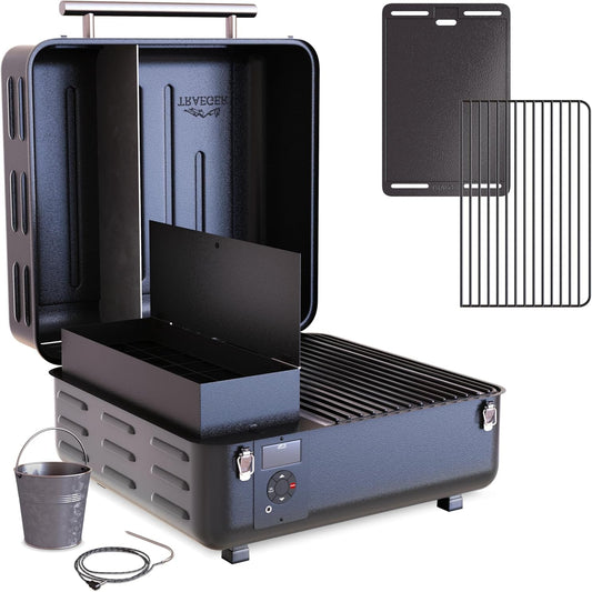 Traeger Grills TFT18KLD Ranger, Portable Wood Pellet Grill and Smoker – Electric Tabletop Pellet Smoker with Digital Arc Controller, Cast Iron Griddle, for Tailgating and Outdoor Cooking