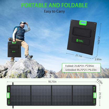 2400W Portable Power Station with 2X200W Solar Panels (Ship Separately), 1843.2Wh Home Backup Battery,Lifepo4,Solar Generator,Pure Sine Wave, for Outdoor Camping RV Travel, Off-Grid Home Emergency