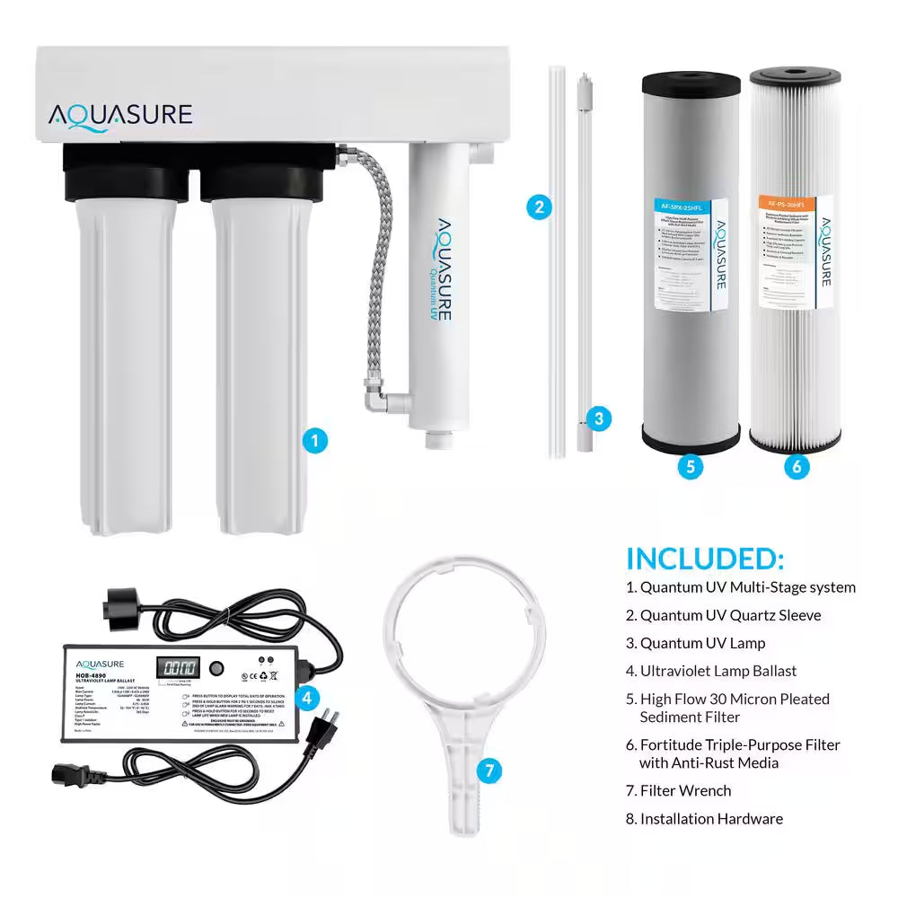 Quantum Series 18 GPM Multi-Stage Ultraviolet Whole House Water Treatment Disinfection Sterilization Filtration System