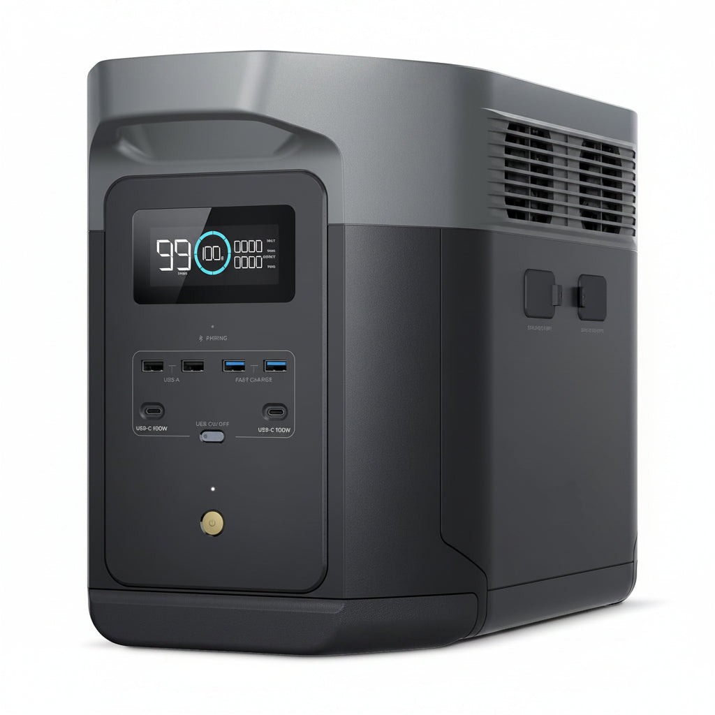 EF ECOFLOW Portable Power Station DELTA 2 Max, 2400W LFP Solar Generator, Full Charge in 1 Hr, 2048Wh Solar Powered Generator for Home Backup(Solar Panel Optional)