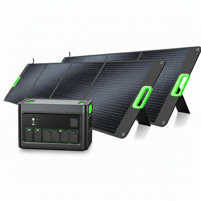 2400W Portable Power Station with 2X200W Solar Panels (Ship Separately), 1843.2Wh Home Backup Battery,Lifepo4,Solar Generator,Pure Sine Wave, for Outdoor Camping RV Travel, Off-Grid Home Emergency