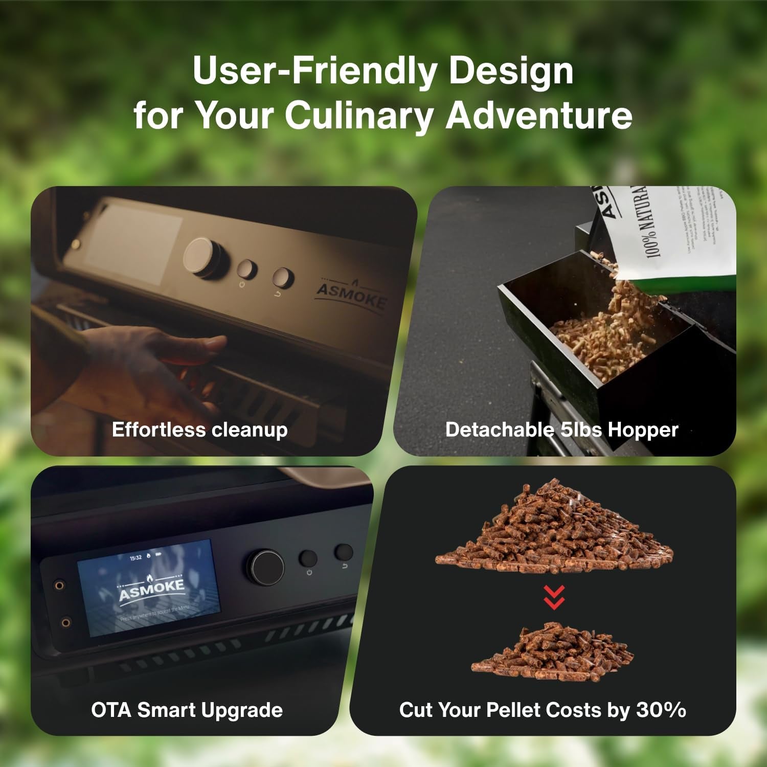 Portable Smoker Guga’S Pick, Apartment & Family Cooking Pellet Grill | Smart Wi-Fi Control, 8-In-1 BBQ, 8H Battery, 5" LCD Screen, 271 Sq.In, ASCA Steam Tech, PIN Precision Temp Fit for RV Camping
