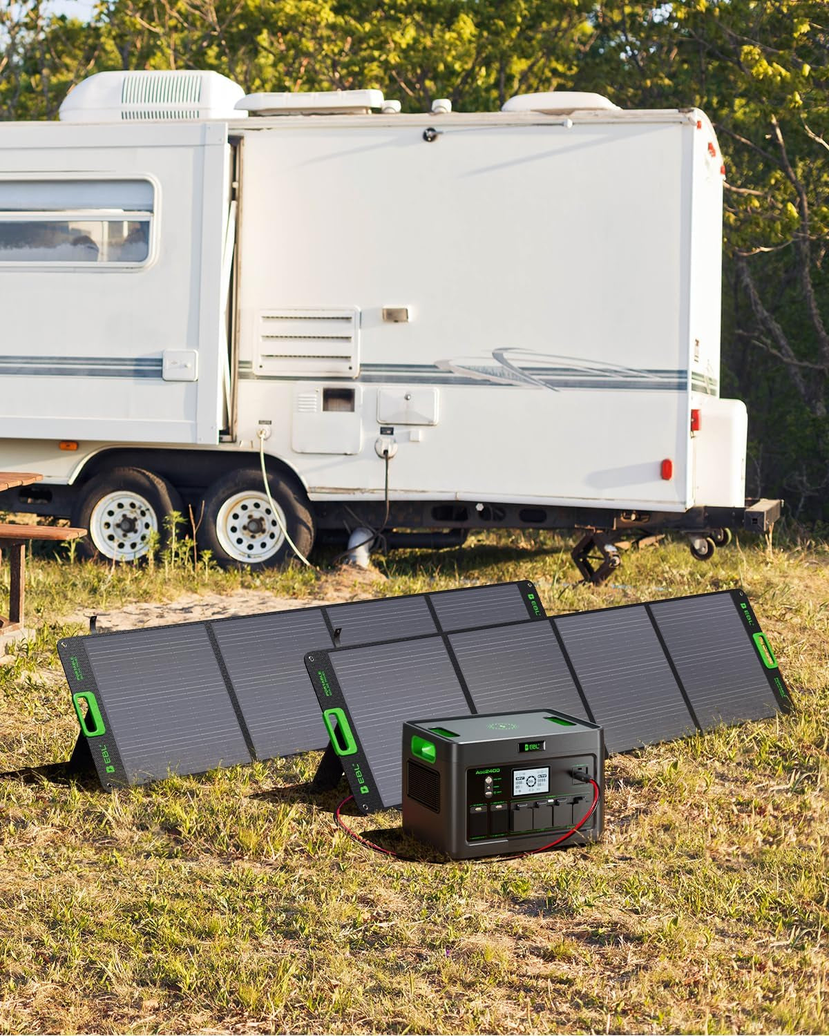 2400W Portable Power Station with 2X200W Solar Panels (Ship Separately), 1843.2Wh Home Backup Battery,Lifepo4,Solar Generator,Pure Sine Wave, for Outdoor Camping RV Travel, Off-Grid Home Emergency