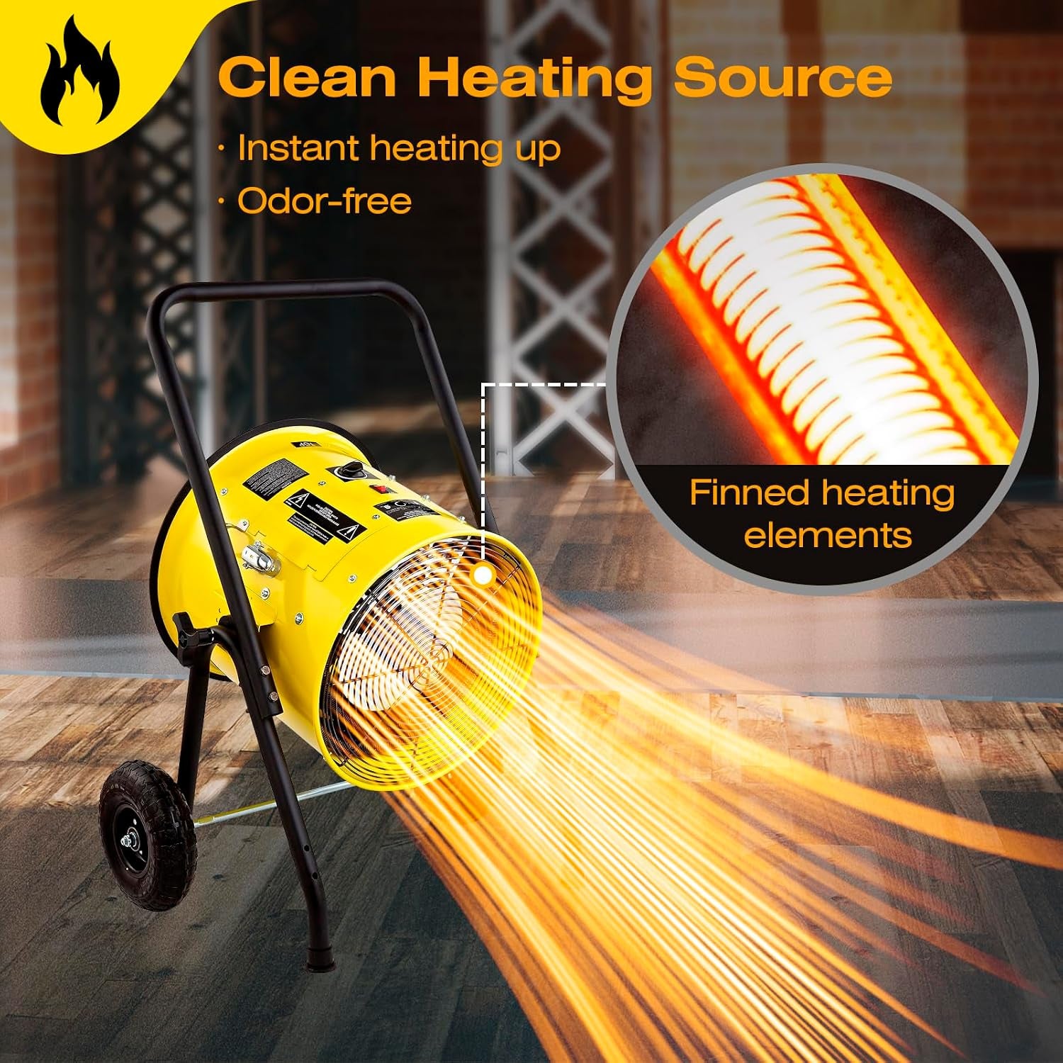 DR-PS11524 Salamander Construction 15000-Watt, Single Phase, 240-Volt Portable Fan Forced Electric Heater