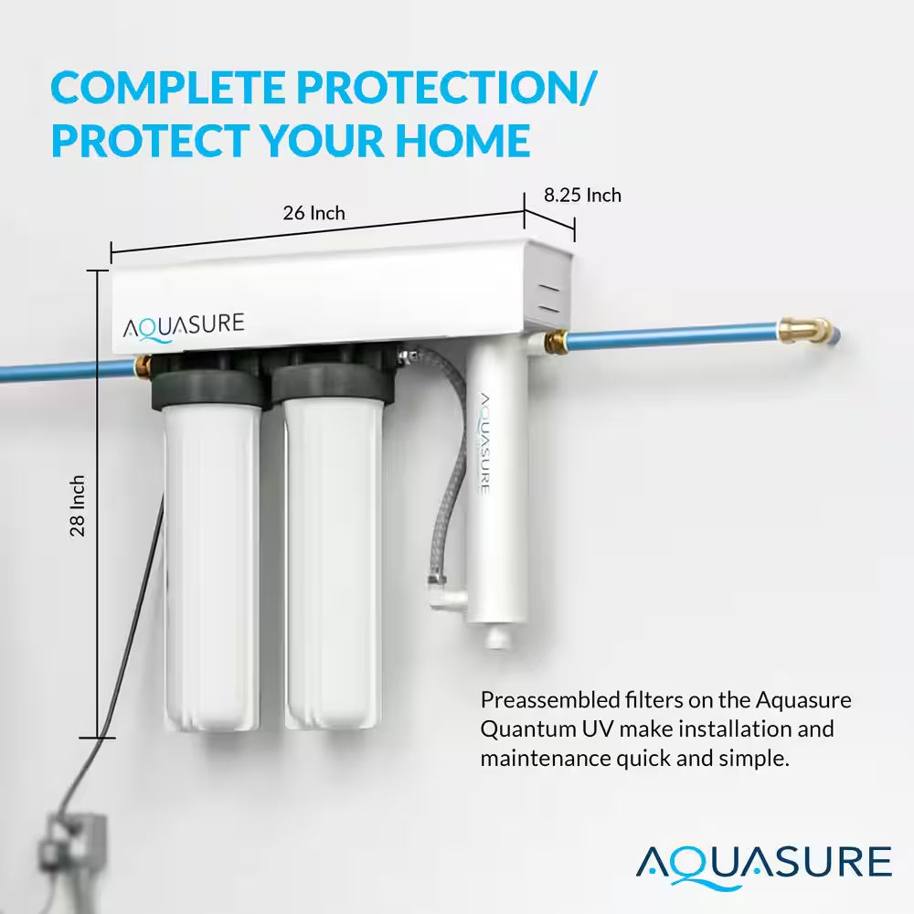 Quantum Series 18 GPM Multi-Stage Ultraviolet Whole House Water Treatment Disinfection Sterilization Filtration System